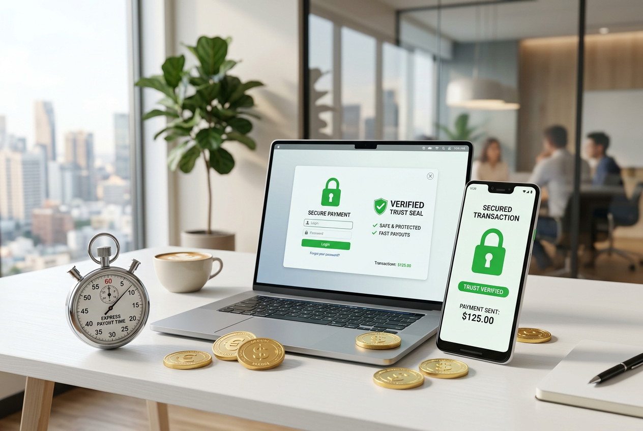 High-tech security and evaluation symbols for online casinos